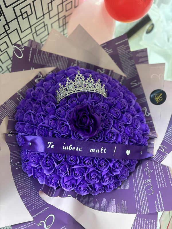 Buchet 101 trandafiri cu accesorii