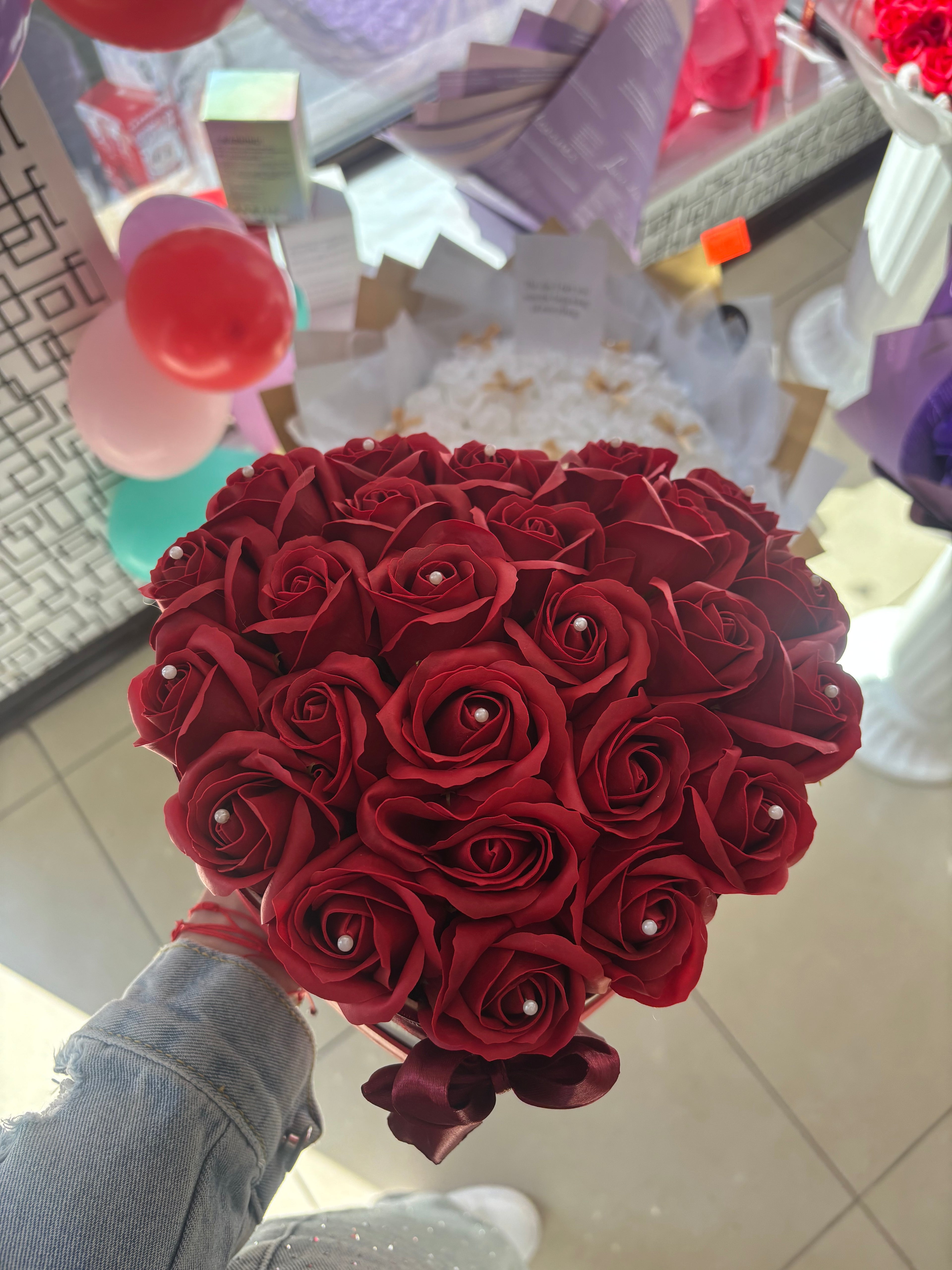 Cutie cu trandafir de săpun inimioara